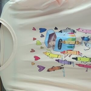 Colorful Crayon Graphic T-Shirt
